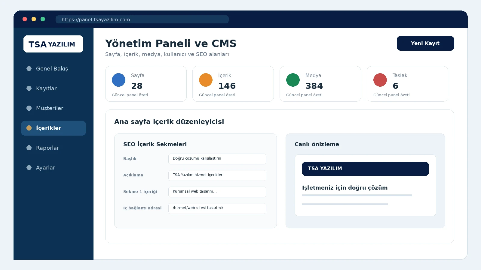 Yönetim Paneli ve CMS